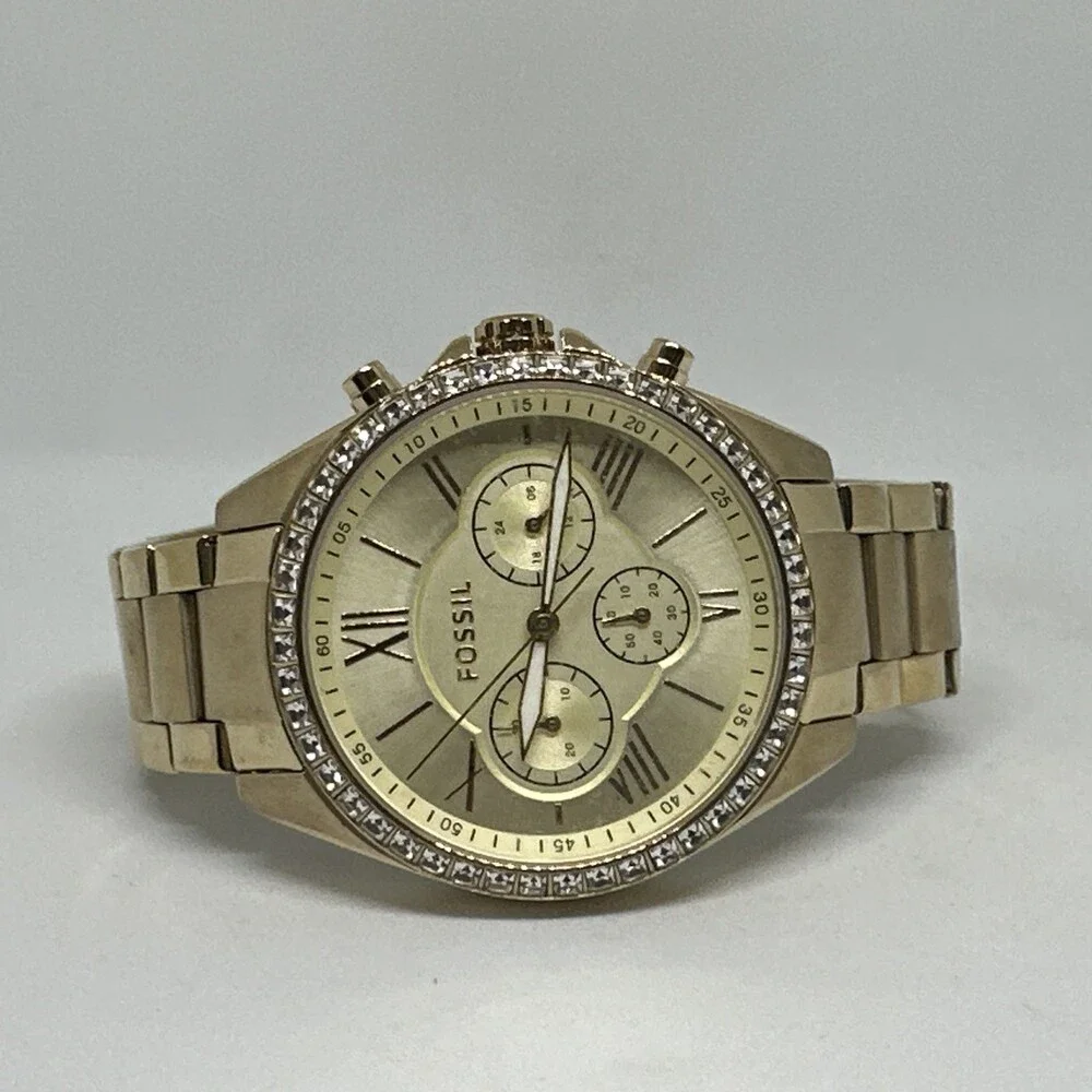 Fossil Modern BQ1775 Womens Gold Stainless Steel Analog Dial Quartz Watch HME682